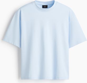 H&M Kastiges T-Shirt in Loose Fit - Blue