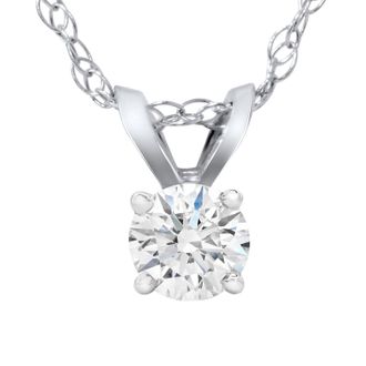 Pompeii3 1/4 Carat Solitaire Lab Grown Diamond Pendant 14K White Gold