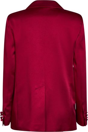 Max Mara Womens Double-Breasted Blazer Msearca Bordeaux Acetate Jacket