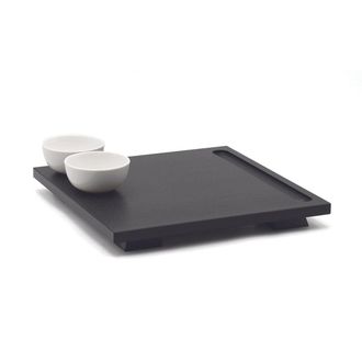 Bisetti Black Sushi chopping board n.2 white bowls and 2 chopsticks included