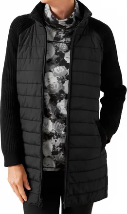 Talbots Quilted Sweater Jacket In Black