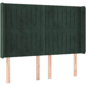 vidaXL Vidaxl - Cabecero Con Orejas De Terciopelo Verde Oscuro 147x16x118/128cm