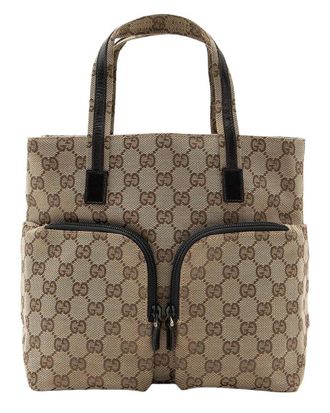 Gucci Vintage Gg Canvas Double Pocket Tote (Authentic Pre-Loved)