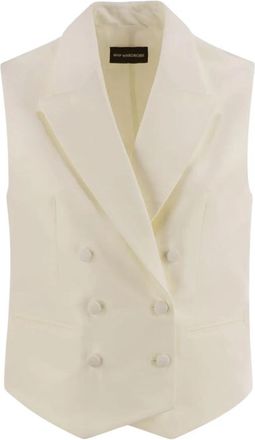 MVP Wardrobe Klassiek reversvest - Dames - Gillet - Beige - S - Katoen - Kostuums