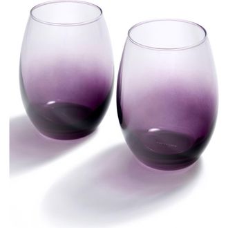 ANNA new york Talianna Set of 2 Ombr&eacute; Stemless Wine Glasses in Purple at Nordstrom