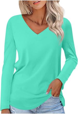 Generic Ladies Plus Size Tops Long Sleeve T Shirts Leggings and Top Sets Women T Shirt Women Womens Oversized Shirt Tops for UK Party Wear Three Quarter Sleev