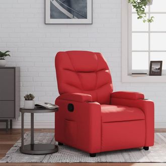 vidaXL Sill&oacute;n Reclinable De Cuero Sint&eacute;tico Rojo Vidaxl