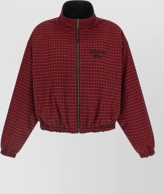 Balenciaga leather jacket reversible high collar hem cuffs