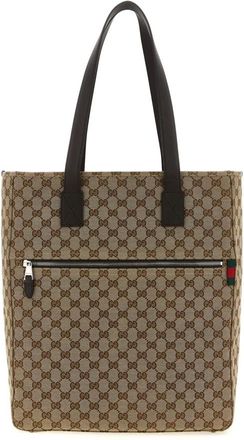 Gucci Bolso Tote de Lona GG Supreme - Bags - Hombre - Marr&oacute;n - ONE SIZE