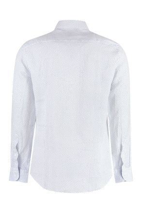 Bastoncino Mens Printed Cotton Shirt White