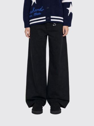 Sportmax Jeans a gamba larga in denim di cotone a vita media