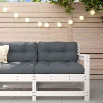 vidaXL Sill&oacute;n De Jard&iacute;n Con Cojines Madera Maciza De Pino Blanco Vidaxl