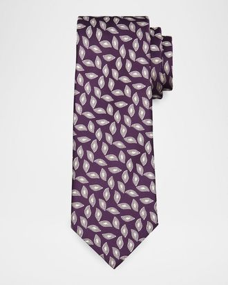 Charvet Men & apos;s Geometric Oblong Jacquard Silk Tie
