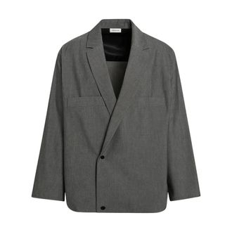 Fear of God Blazers, male, Gray, Size: M Cotton Wool Oxford Shirt Jacket