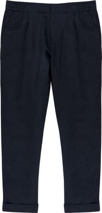 CHÉ Studios Che Tapered-leg Cropped Linen Trousers - Navy - XL