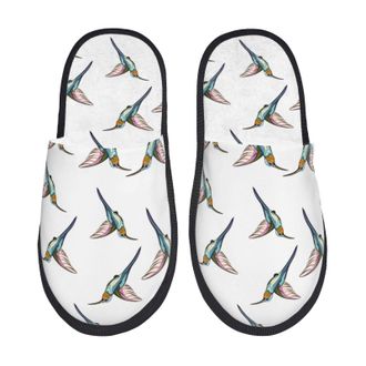 Generic Slipper Vintage Hummingbird Cute Print Portable Slippers Lightweight Anti-Slide Slipper For Bedroom Indoor Home L