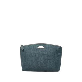 Dior Pre-owned Canvas Pouch - Dames - Pre-owned - Blauw - Maat: ONE Size Leer