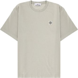 Stone Island Grey Logo Crew Neck T-Shirt