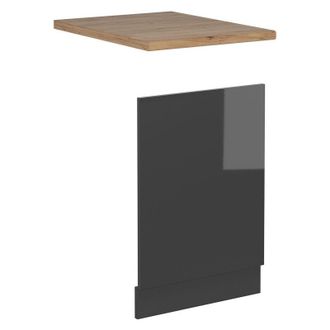 Vicco Frontal Para Lavavajillas R-line, Antracita Alto Brillo, 45 Cm, Et Roble