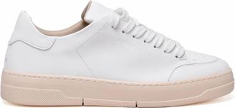 Brian Mills White Leather Minimalist Sneakers