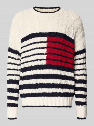 Tommy Hilfiger Relaxed Fit Strickpullover aus reiner Baumwolle in Offwhite, Gr&ouml;&szlig;e XXL