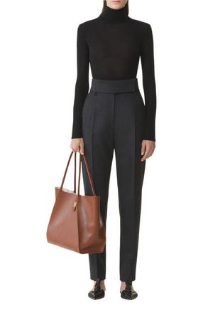 Lanvin Merino Wool And Silk Turtleneck Sweater in Noir at Nordstrom, Size X-Small