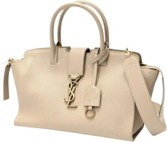 Saint Laurent Pre-owned Handbags, female, Beige, Size: ONE SIZE Pre-owned Leather Handbag