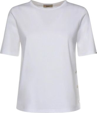 Herno T-shirt met zijsplit - Dames - T-shirts - Wit - M - Katoen - Tops