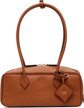 MCM Small Aren East West Shoulder Bag in Maxi Monogram Leather in Mocha Bisque at Nordstrom