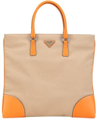 Prada Pre-owned Prada Cinghiale Trimmed Canapa Tote BJ69LCKMSHQ171NI