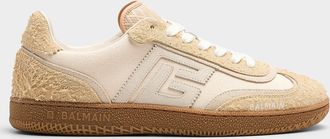 Balmain Mens Swan frayed suede sneakers Men