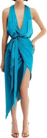 Mother of All Perry Silk Dress In Blue