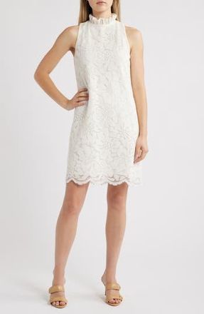 Anne Klein Floral Lace Shift Dress in Anne White at Nordstrom Rack, Size 6