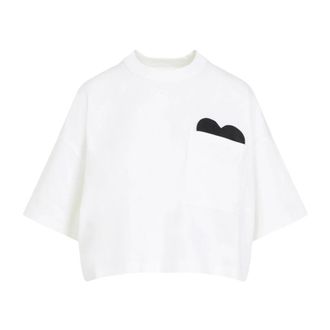 Bottega Veneta T-Shirts, female, White, S, Cropped Heart T-Shirt