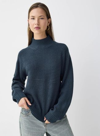 Twik Womens Two-way ribbing sweater