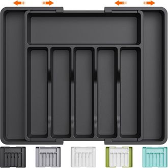 OEM Bandeja Para Cubiertos, Bandeja Extensible Para Cajones, Organizador De Cajones Ajustable Para Cocina, Almacenamiento Compacto De Pl&aacute;stico Para Cuchar