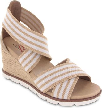 Mia Amore Mia Amore Haiku Sandals Womens Natural White Round Toe Wedge Heel JOBB606
