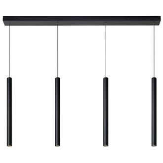 Lucide L&aacute;mpara de techo 4 luces metal negro 120cm
