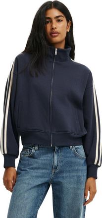 Cotton On Womens Funnel Neck Fleece Zip Through in Shadow Navy Taping at Nordstrom, Size Xx-Small