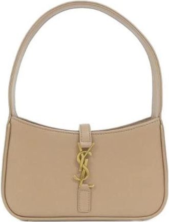 Saint Laurent Pre-owned LE 5 A 7 Mini Calf Shoulder Bag - Dames - Vintage Handtas - Beige - ONE Size - Leer - Vintage