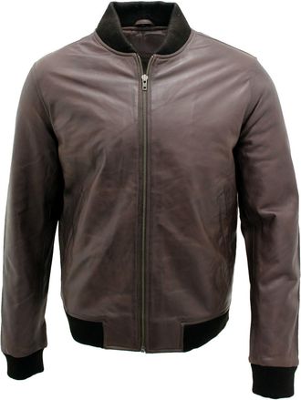 Infinity Leather Mens Varisty Classic Leather Bomber Jacket