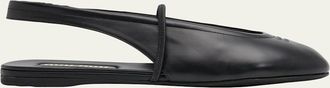 Miu Miu Leather Slingback Mary Jane Ballerina Flats