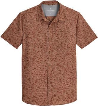 Royal Robbins Amp Lite II Short Sleeve Button-Up Shirt in Mahogany Frond Print at Nordstrom, Size Xx-Large