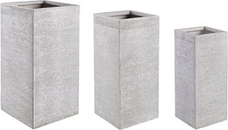 BIZZOTTO Set 3 vasi Graffiti Bomb Quadrato da esterno per piante e fiori in fibra di vetro -Bianco