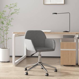 vidaXL Silla De Oficina Giratoria De Tela Gris Claro Vidaxl
