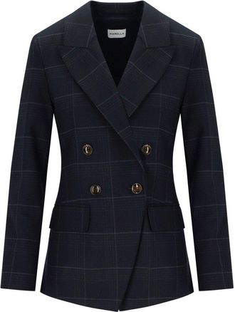 Marella BLAZER DOPPIOPETTO EFEDRA CHECK BLU MARELLA
