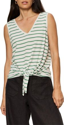 Sanctuary Floral Print Cotton Blend Tank in Green Juice/Chalk White at Nordstrom, Size X-Small