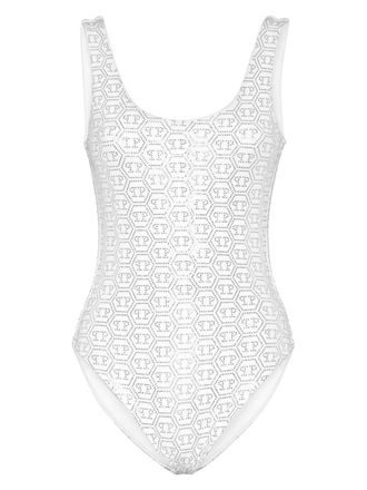 Philipp Plein Costume intero con monogramma - Bianco