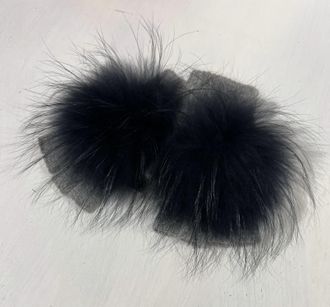 Linda Richards Womens Angora Pom Handwarmer In Grey