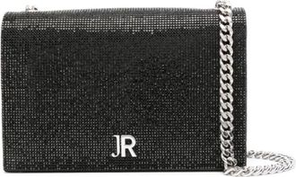 John Richmond Zwarte Schoudertas met Strass - Dames - Portefeuilles - Zwart - ONE Size - Accessoires